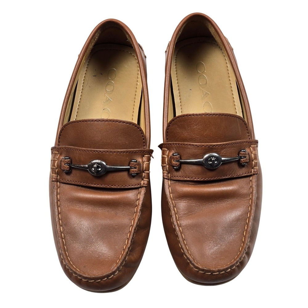Coach‎ Collis Bit Loafers Mens Size 9D Tan Brown Leather FG2984 Turnlock Moc - Picture 2 of 13